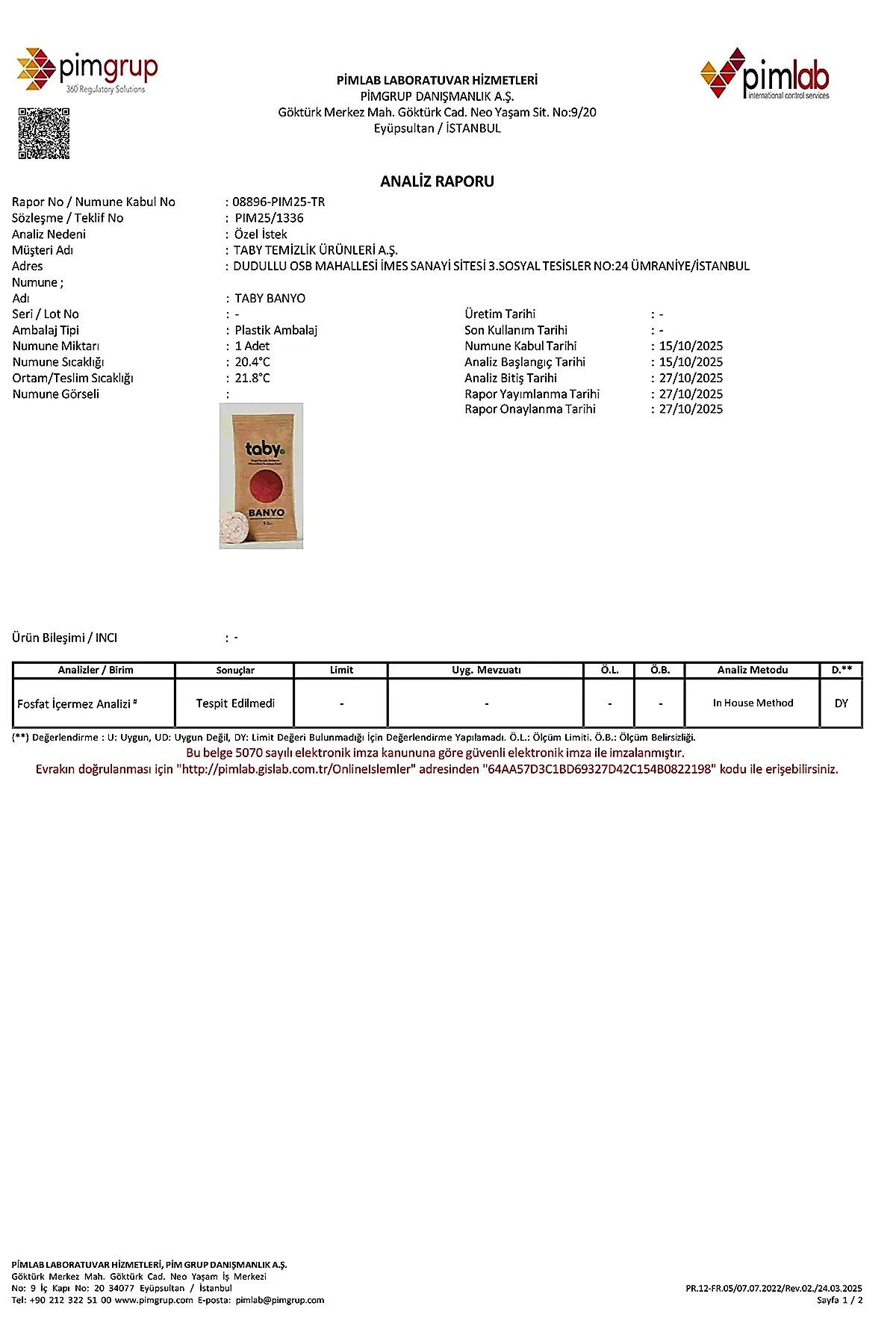 Banyo-Fosfat - Kapak