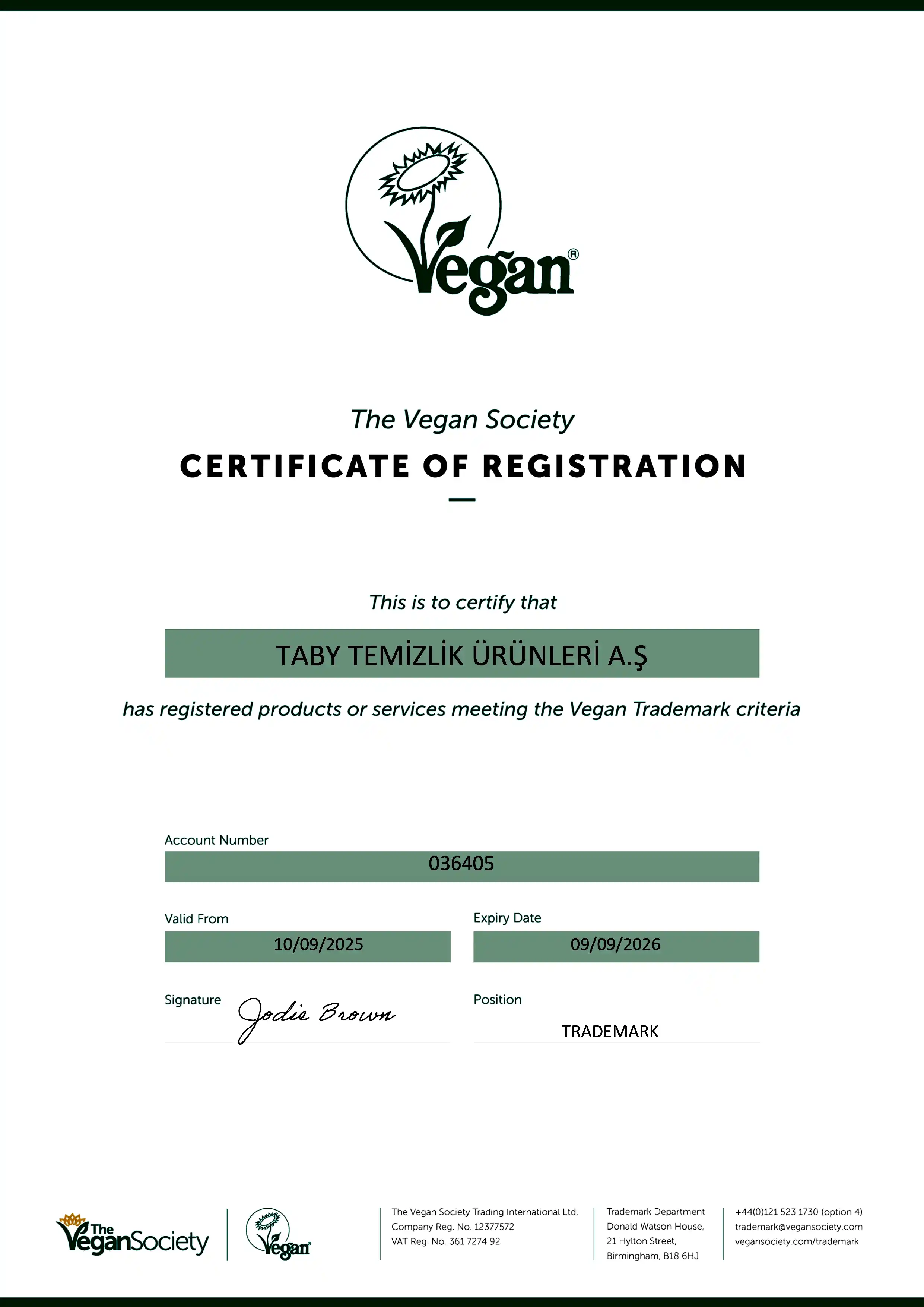 Certificate of Registration - Kapak