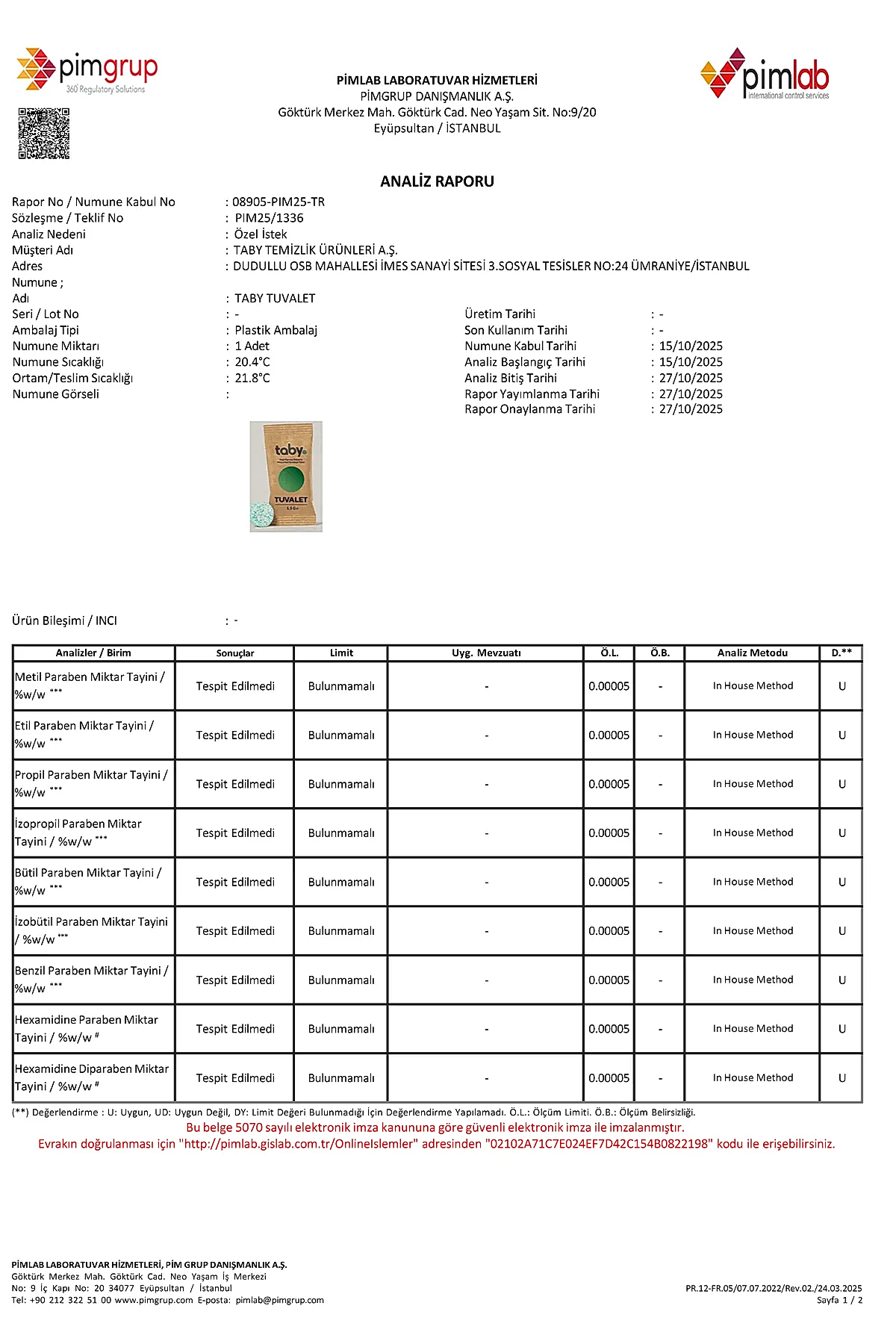 Tuvalet-Paraben - Kapak